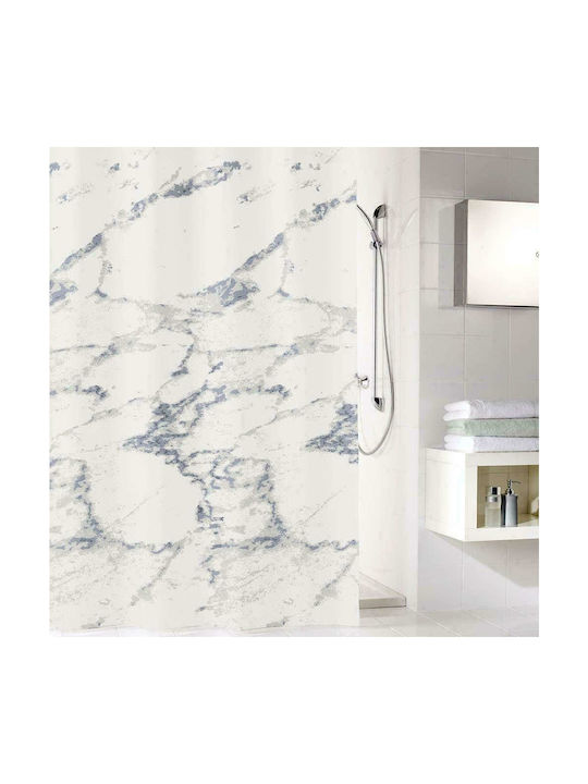 Kleine Wolke Marble Shower Curtain Fabric 240x180cm White