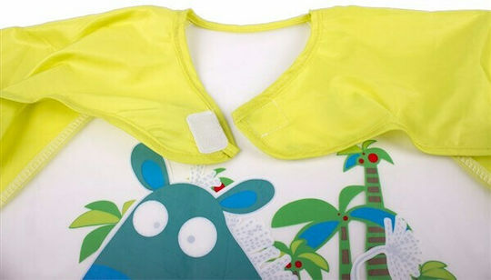 Interbaby Αδιάβροχη Ποδιά Πλαστική με Αυτοκόλλητο Fun in the Jungle! με Μανίκια