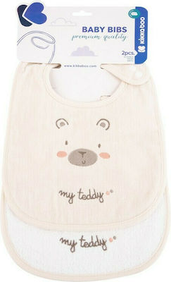 Kikka Boo My Teddy Bib from 100% Cotton with Button Multicolored 2pcs