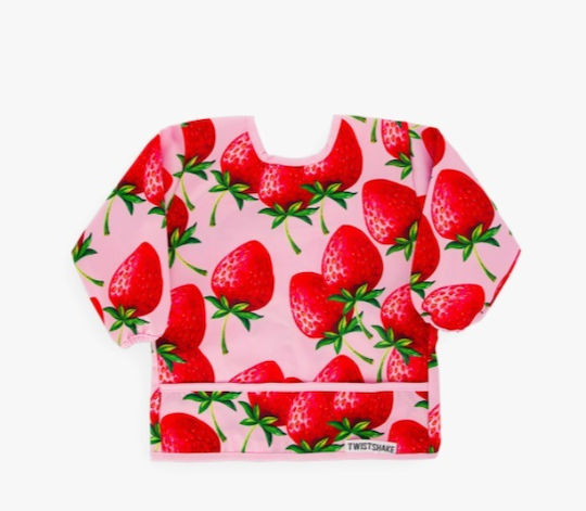 Twistshake Strawberry Coverall Fabric with Hoop & Loop Fastener & Sleeves Red