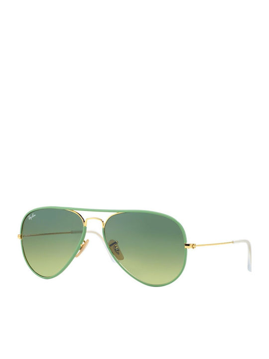 Ray Ban Aviator Sonnenbrillen Grüne mit Metallischem Rahmen