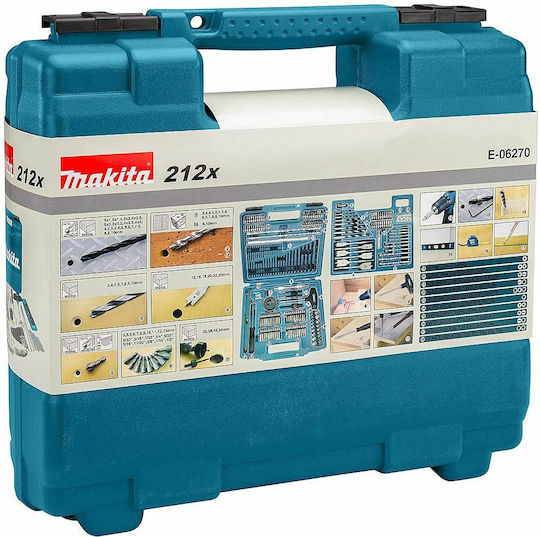 Makita Σετ 212 Τρυπάνια για Μέταλλο και Ξύλο