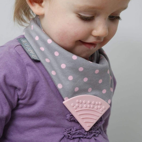 Cheeky Chompers Polka Pink Bandana Stoff mit Taste Rosa für 2 m+