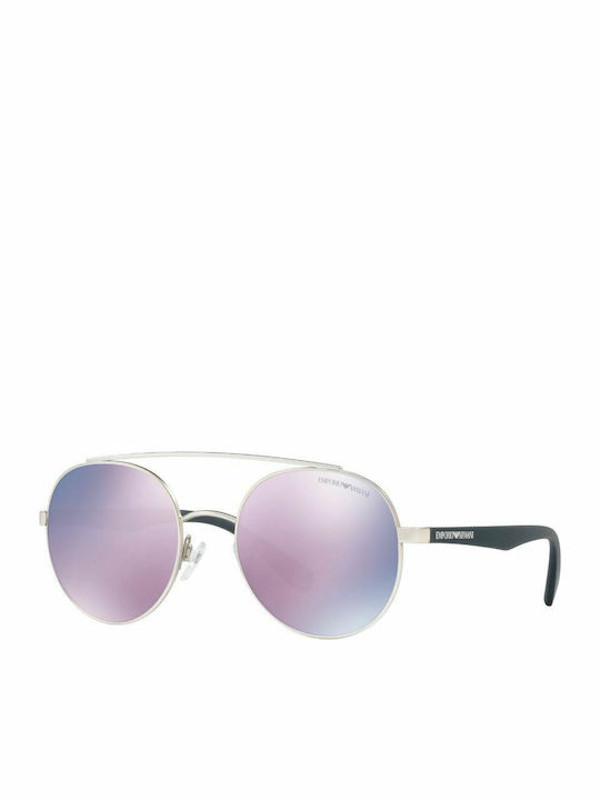 Emporio Armani Γυαλιά Ηλίου Ασημί με Mixed Σκελετό