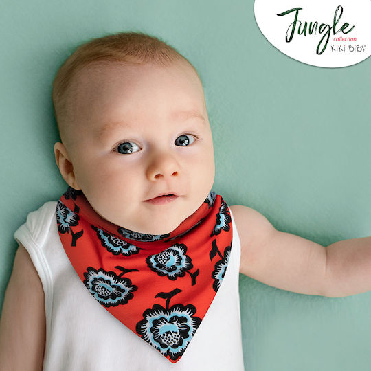 Kiki Bibs Swans Bandana Fabric with Button Light Blue for 3 m+