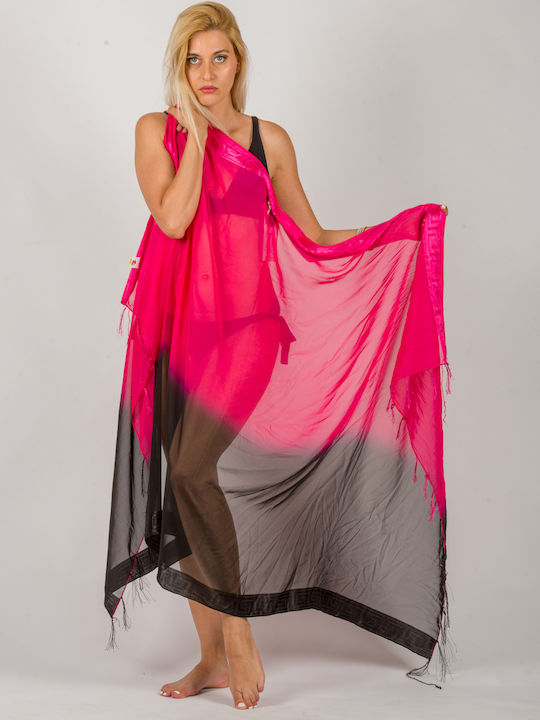 Rima Beachwear Black / Fuchsia Γυναικείο Παρεό