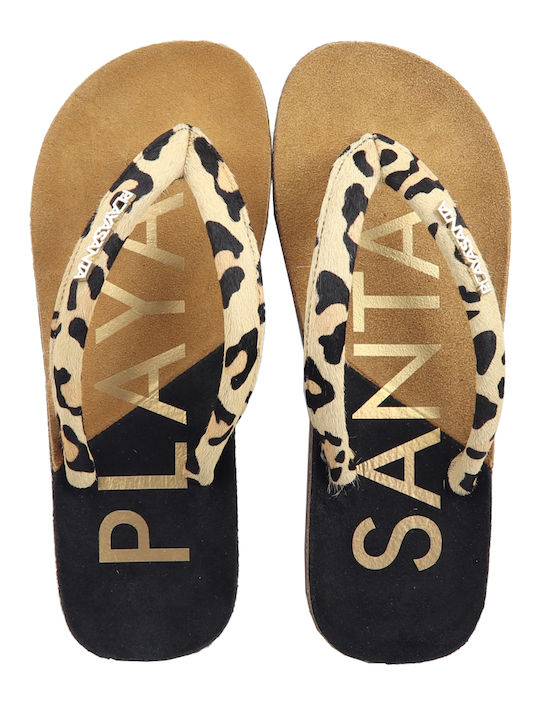 Playa Santa Aruba Women's Flat Sandals Animal Print Leopard