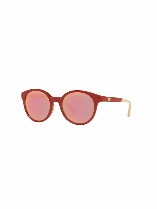 Emporio Armani Sonnenbrillen mit Rot Rahmen und Rosa Polarisiert Spiegel Linse EA4185 5077N0