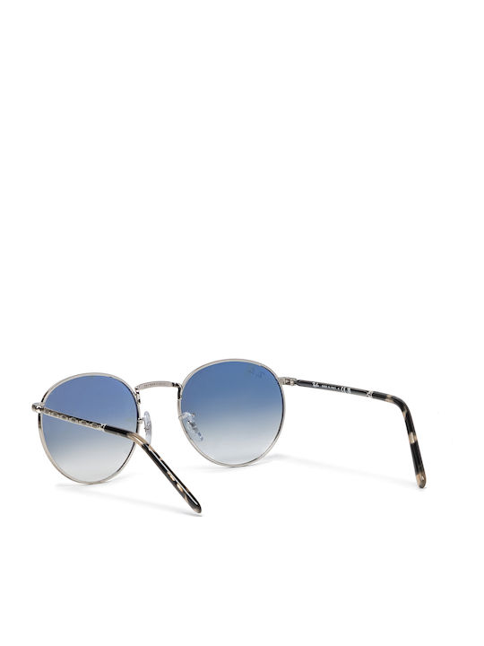 Ray Ban New Round Унисекс Слънчеви Очила с Сребърна Метална Рамка и Сини Преливащи Стъкла RB3637 003/3F