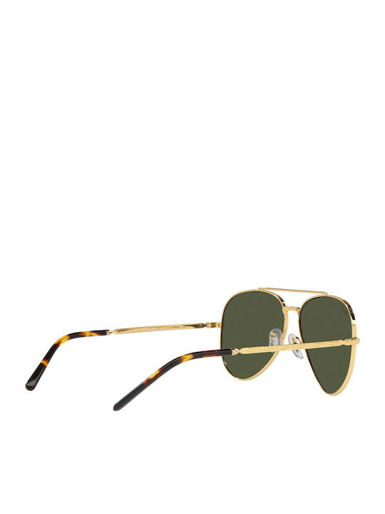 Ray Ban Aviator Unisex Γυαλιά Ηλίου με Χρυσό Μεταλλικό Σκελετό και Πράσινο Φακό RB3625 9196/31