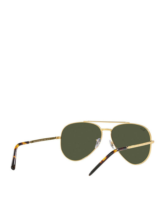 Ray Ban Aviator Unisex Γυαλιά Ηλίου με Χρυσό Μεταλλικό Σκελετό και Πράσινο Φακό RB3625 9196/31