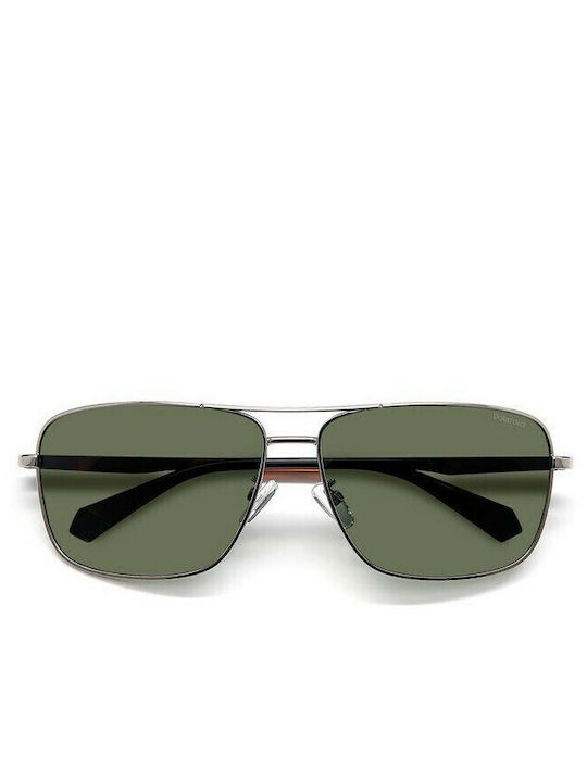 Polaroid Herren Sonnenbrille mit Silber Gestell und Grün Polarisiert Linse PLD2119/G/S 6LB/UC