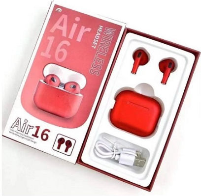 TWS Air16 In-Ear Bluetooth-Freisprecheinrichtung Kopfhörer mit Ladeetui Rot