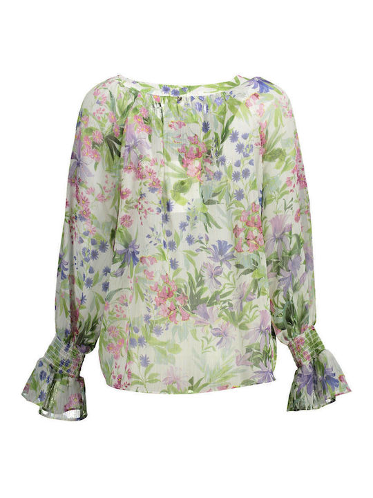 kocca Reaty Women's Blouse Long Sleeve Floral Green