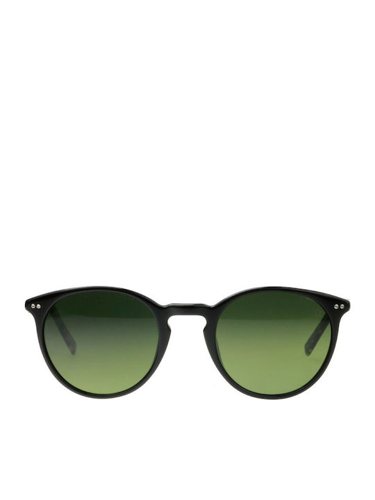 Etnia Barcelona Jordaan II Unisex Sunglasses with Black Plastic Frame and Green Gradient Lens