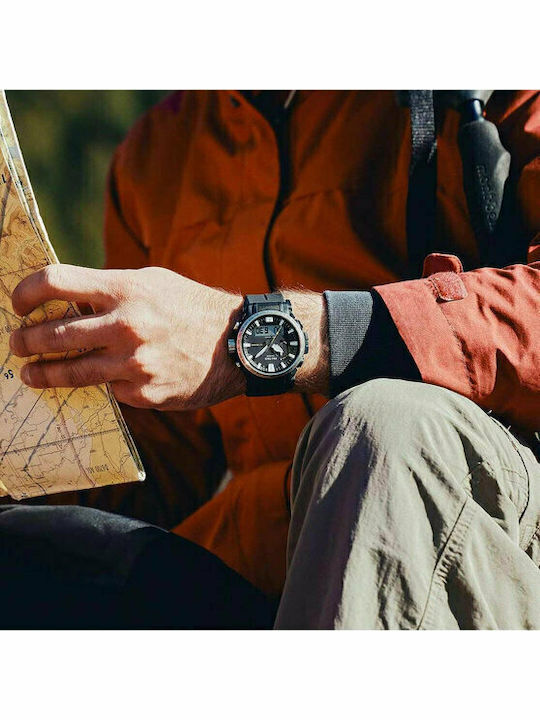 Casio Pro Trek Ρολόι Solar με Καουτσούκ Λουράκι Casio Pro Trek Ρολόι Solar με Καουτσούκ Λουράκι