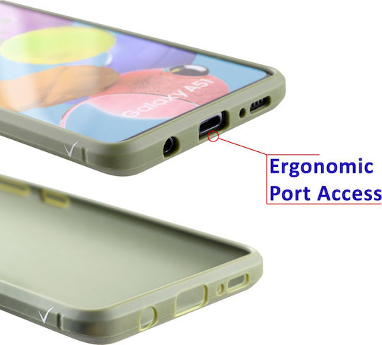 Volte-Tel Carbon Camera Protective Back Cover Σιλικόνης Χακί (Redmi Note 9)