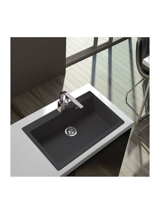 Duralit KZ075 KZ075-450 Drop-In Chiuvetă din Granit Sintetic L76xW50cm Concrete