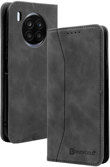 Bodycell PU Leather Brieftasche Synthetisches Leder Schwarz (Honor 50 Lite)