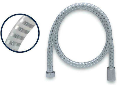 Viospiral Plastic Shower Hose Chrome/White 150cm (1/2")