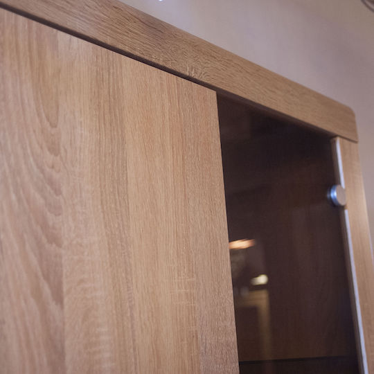 Wohnzimmer TV-Einheit Damis Beige mit Vitrine M237,5xB45xH210cm