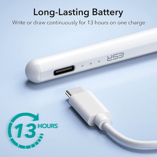 ESR Digital+ Magnetic Stylus Pen Digital with Palm Rejection for iPad iOS 12.2+ in White color