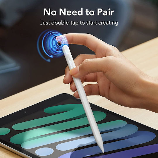 ESR Digital+ Magnetic Stylus Pen Digital with Palm Rejection for iPad iOS 12.2+ in White color