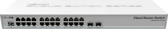 MikroTik CRS328-4C-20S-4S+RM Managed L2 Switch with 4 Gigabit (1Gbps) Ethernet Ports and 24 SFP Ports