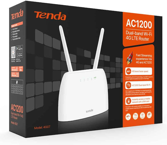 Tenda 4G07 Gigabit Ethernet Dual Ασύρματο 4G Router Wi‑Fi 5