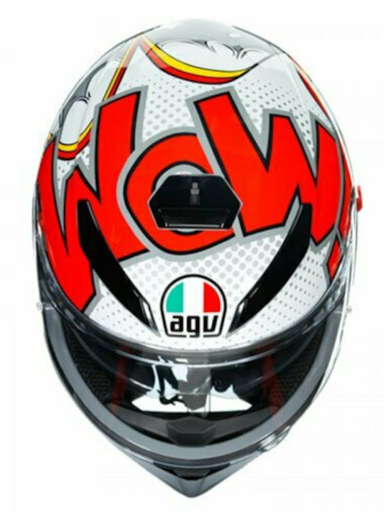 AGV K-3 SV Multi - Bubble Grey/White/Red Motorcycle Helmet Full Face ECE 22.05 1490gr with Sunvisor