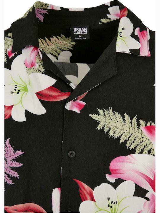 Κοντομάνικο Πουκάμισο σε Κανονική Γραμμή Floral Dark Jungle