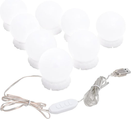 vidaXL USB Vanity Mirror LED Light Warm to Cool White 5V