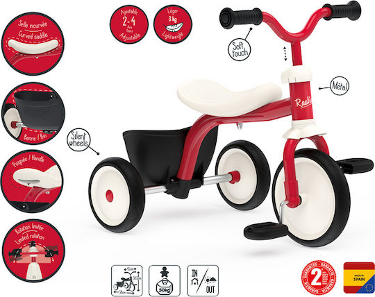 Smoby Rookie Trike για 2+ Ετών Κόκκινο