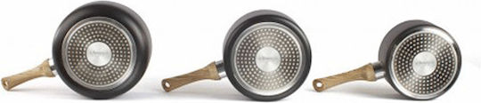 Livoo Set De Oale Din Aluminiu Negre Cu Acoperire Din Piatră 3 Piese