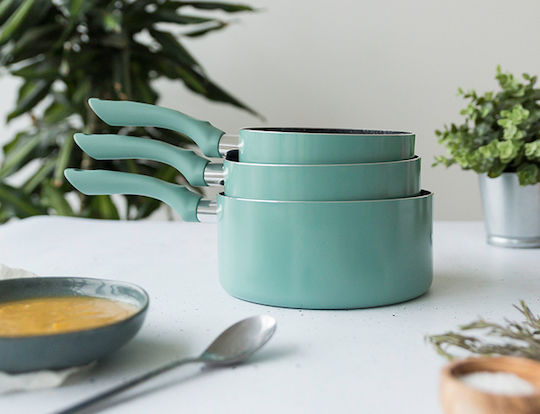 Livoo Set De Oale Din Aluminiu Verde Cu Acoperire Antiaderentă 3 Piese