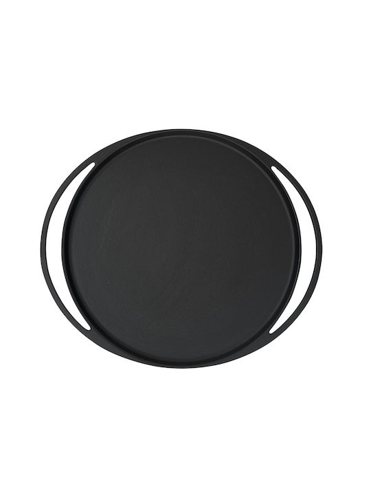 Lava Pizza Baking Pan from Cast Iron with Enamel Interior Coating Black 28cm