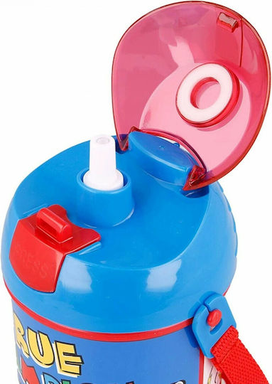 Gim Pop Up Пластмасова Детска Бутилка За Вода Gorjuss със Сламка Многоцветна 450ml
