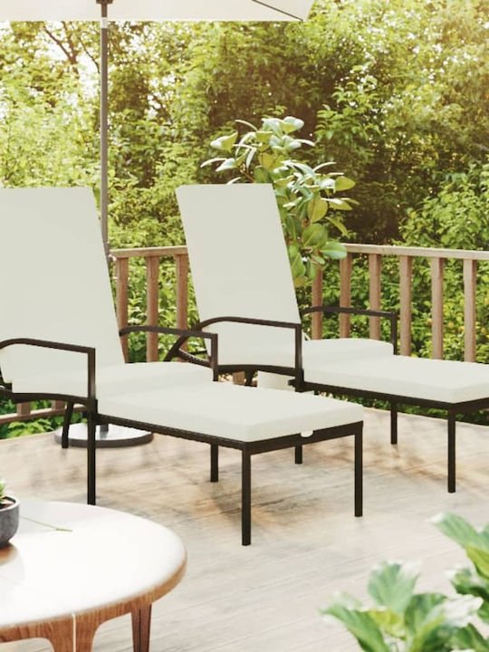 Ξαπλώστρα Rattan με Μαξιλάρι 2τμχ 195x60εκ. Ξαπλώστρα Rattan με Μαξιλάρι 2τμχ 195x60εκ.