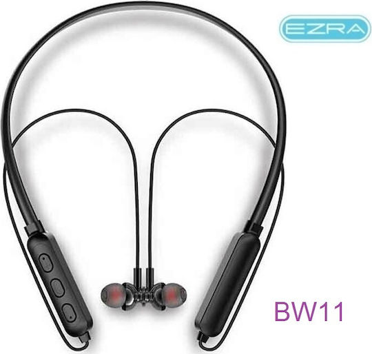 Ezra BW11 In-ear Bluetooth Handsfree Ακουστικά με Αντοχή στον Ιδρώτα Μαύρα