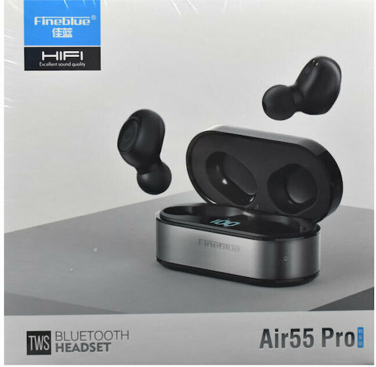 Fineblue Air55 Pro In-ear Bluetooth Handsfree Earphones with Charging Case Black