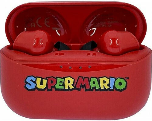 OTL Nintendo Super Mario In ear Bluetooth хендсфри Слушалки с Кутийка за Зареждане Червен