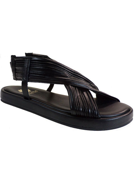 Utopia Sandals Women's Flat Sandals in Black Color