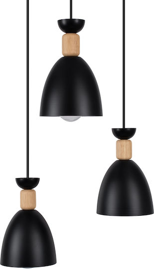 GloboStar Ava Pendant Light Black Bell with Socket E27 35x35x130cm