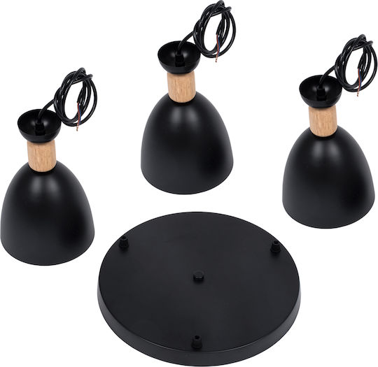 GloboStar Ava Pendant Light Black Bell with Socket E27 35x35x130cm