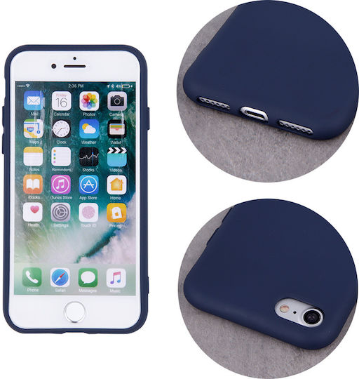 Matt Back Cover Silicon 1.2mm Albastru închis (Galaxy A22 5G)