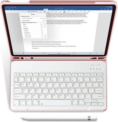 Tech-Protect Smartcase Keyboard Klappdeckel Synthetisches Leder mit Tastatur Englisch US Rosa (iPad 2019/2020/2021 10.2'')