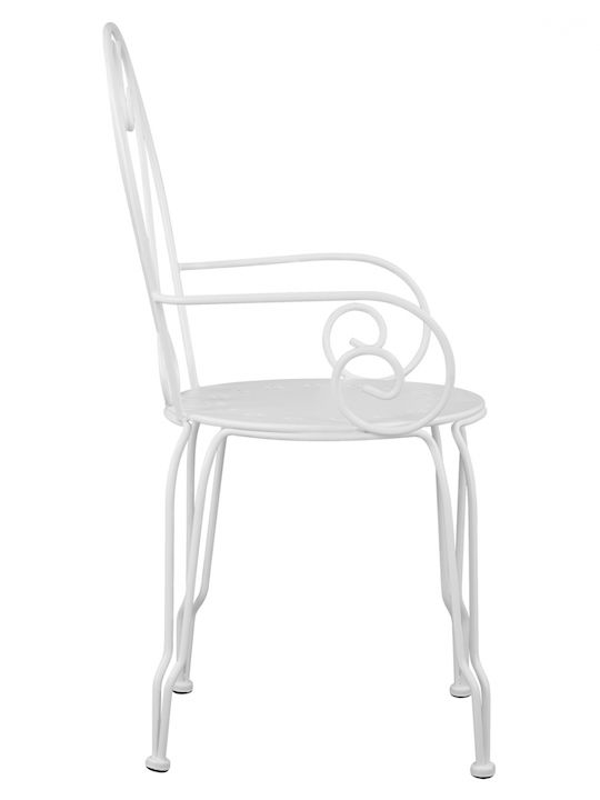 Schmiedeeiserner Stuhl Metallisch Amore White 1Stück 49x48x90cm.