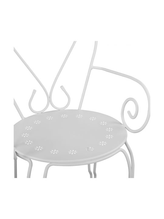 Schmiedeeiserner Stuhl Metallisch Amore White 1Stück 49x48x90cm.
