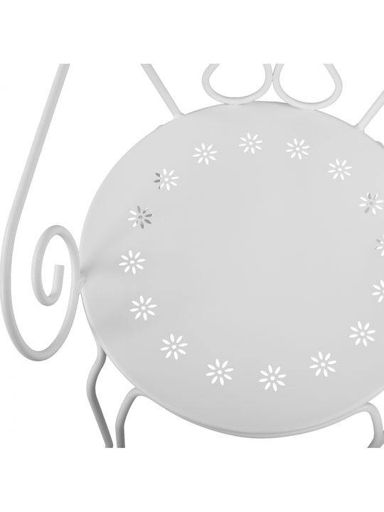 Schmiedeeiserner Stuhl Metallisch Amore White 1Stück 49x48x90cm.