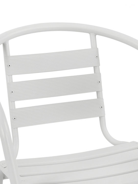Outdoor Chair Metallic Laura White 54x59x73cm